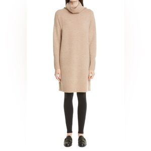 NORDSTROM SIGNATURE Long Sleeve 95% Cashmere Sweater Dress Tan Camel Size M